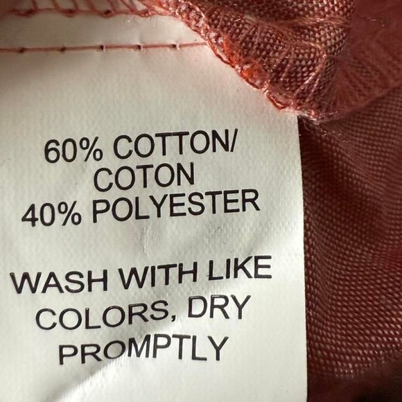 Van Heusen Slim Fit Shirt Men's Large 16-16.5 Red Button Up Long Sleeve Casual - Picture 4 of 4